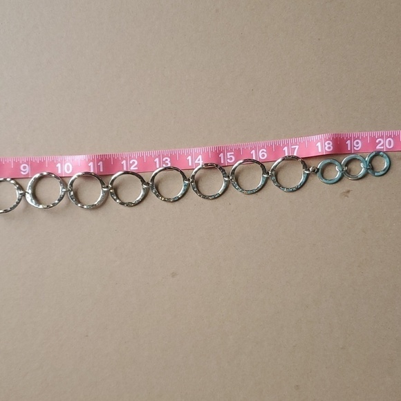 Handmade Hammered Silver chocker, bracelet and ring set 3 pc - Picture 8 of 9